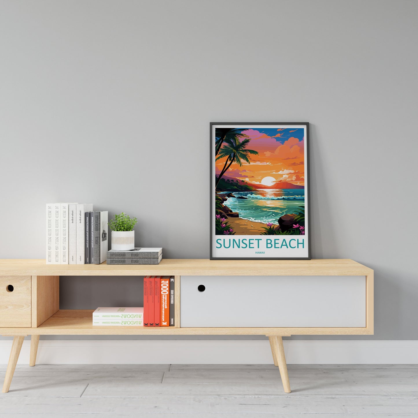 Sunset Beach Travel Print Wall Art Sunset Beach Wall Hanging Home Décor Sunset Beach Gift Art Lovers Hawaii Art Lover Gift Print Artwork
