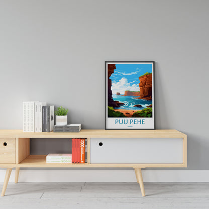Puu Pehe Travel Print Wall Art Puu Pehe Wall Hanging Home Décor Puu Pehe Gift Art Lovers Hawaii Art Lover Gift Print Artwork