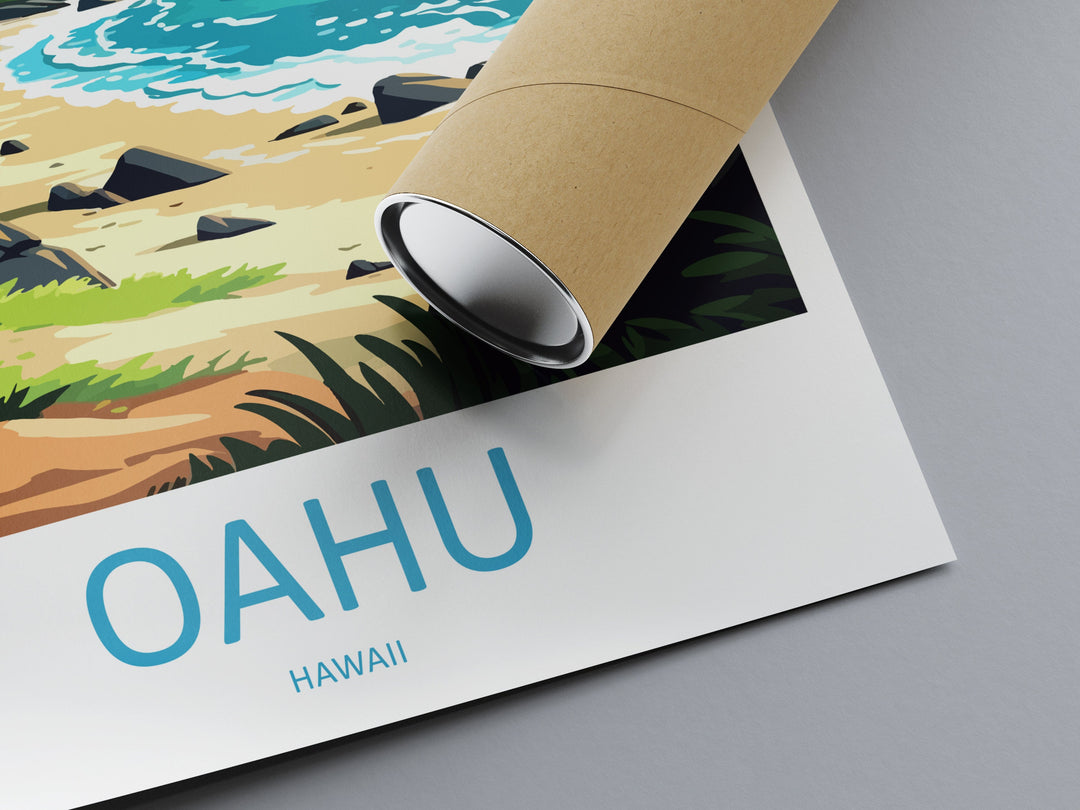 Oahu Travel Print Wall Art Oahu Wall Hanging Home Décor Oahu Gift Art Lovers Hawaii Art Lover Gift Print Artwork