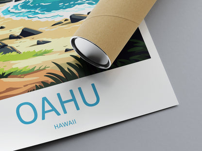 Oahu Travel Print Wall Art Oahu Wall Hanging Home Décor Oahu Gift Art Lovers Hawaii Art Lover Gift Print Artwork