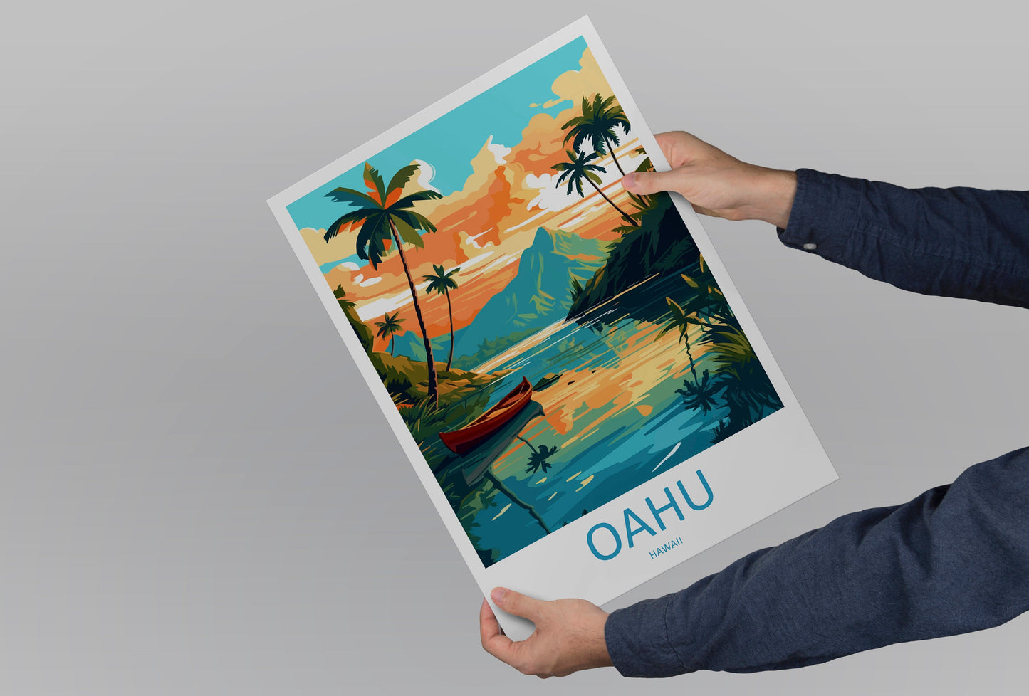 Oahu Travel Print Wall Art Oahu Wall Hanging Home Décor Oahu Gift Art Lovers Hawaii Art Lover Gift Print Artwork