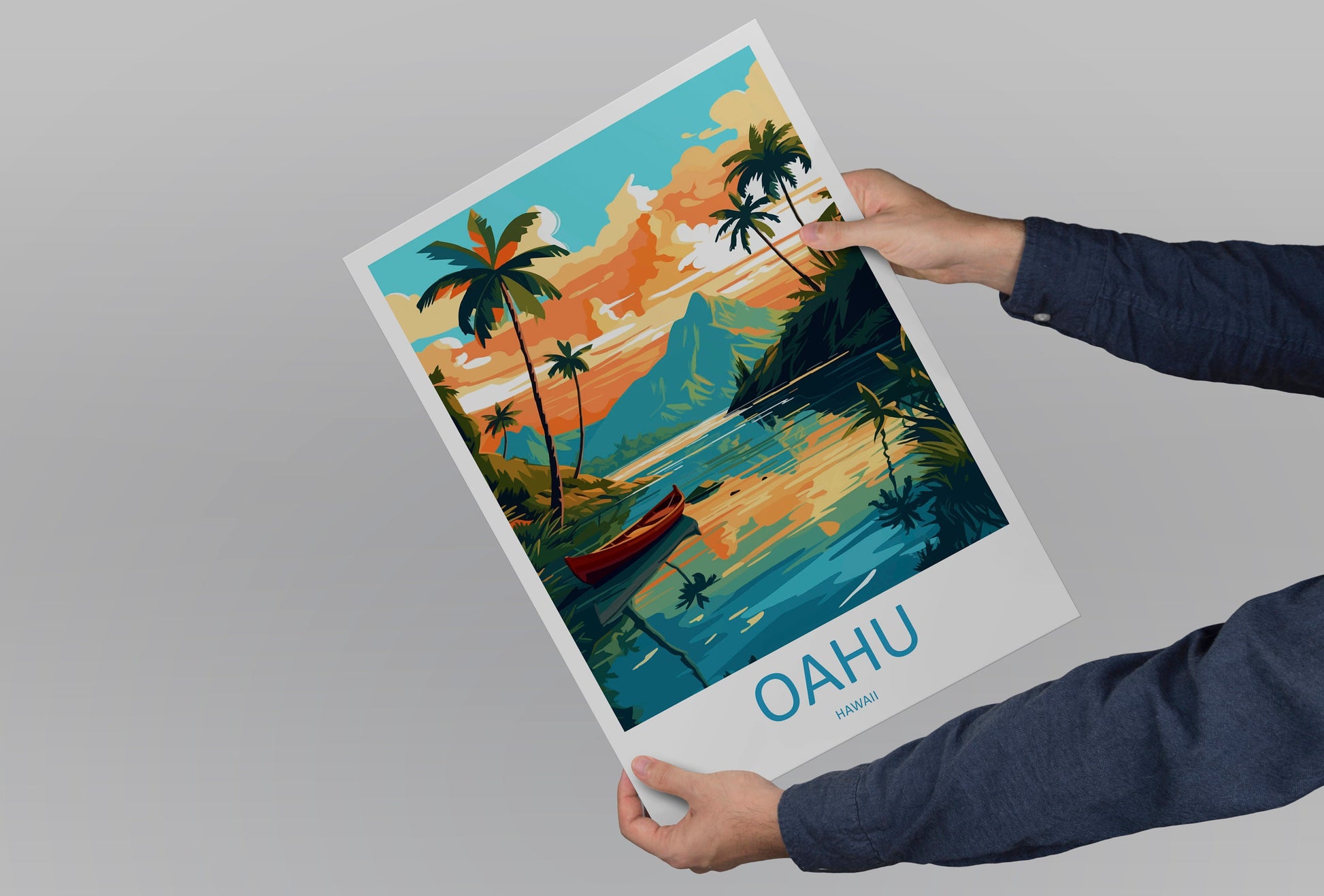 Oahu Travel Print Wall Art Oahu Wall Hanging Home Décor Oahu Gift Art Lovers Hawaii Art Lover Gift Print Artwork