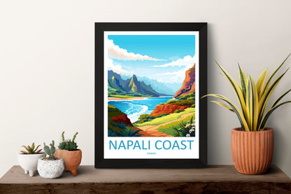 Napali Coast Travel Print Wall Art Napali Coast Wall Hanging Home Décor Napali Coast Gift Art Lovers Hawaii Art Lover Gift Print Artwork