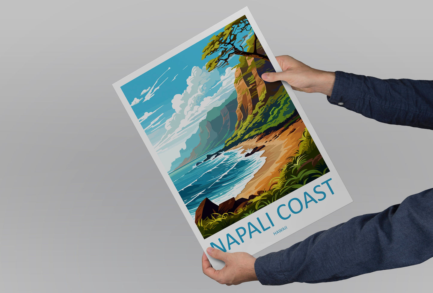 Napali Coast Travel Print Wall Art Napali Coast Wall Hanging Home Décor Napali Coast Gift Art Lovers Hawaii Art Lover Gift Print Artwork