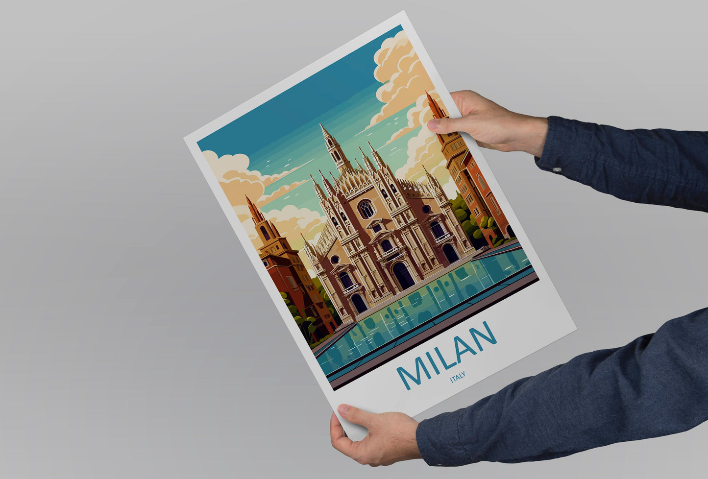 Milan Travel Print Wall Art Milan Wall Hanging Home Décor Milan Gift Art Lovers Spain Art Lover Gift Milan Wall Décor Ibiza Spain Print