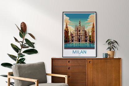 Milan Travel Print Wall Art Milan Wall Hanging Home Décor Milan Gift Art Lovers Spain Art Lover Gift Milan Wall Décor Ibiza Spain Print