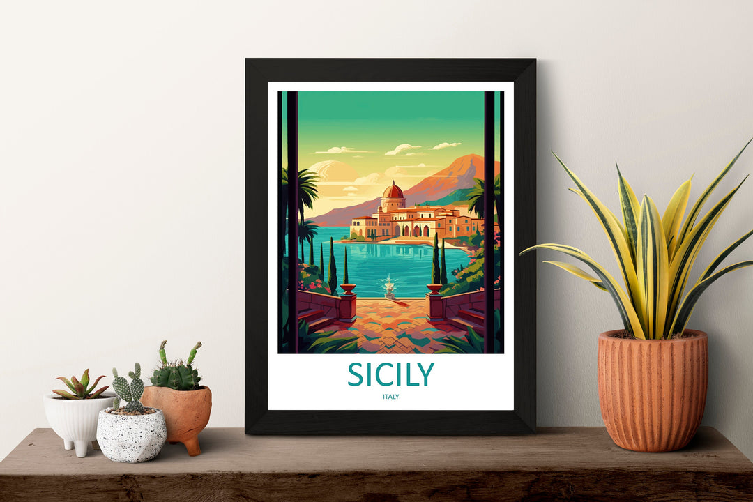 Sicily Travel Print Wall Art Sicily Italy Wall Hanging Home Decoration Sicily Gift Art Lovers Wall Art Print Sicily Italy Art Sicily Poster