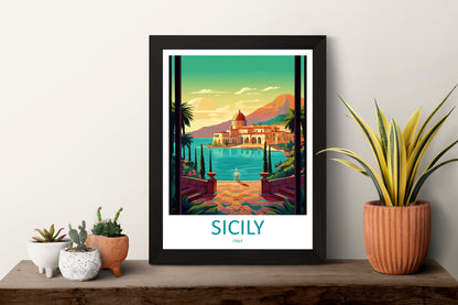 Sicily Travel Print Wall Art Sicily Italy Wall Hanging Home Decoration Sicily Gift Art Lovers Wall Art Print Sicily Italy Art Sicily Poster