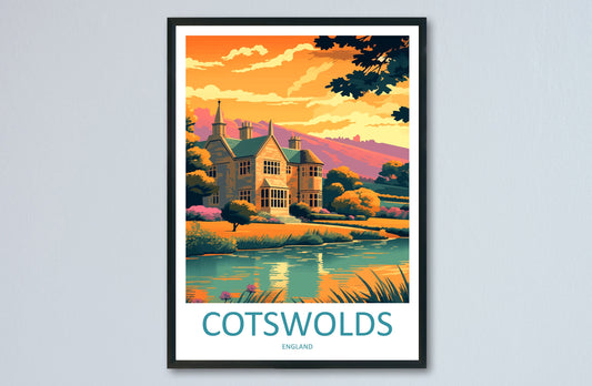 Cotswolds Print Cotswolds Home Decor Landscape Art Print Cotswolds Wall Art for England Enthusiast Gift Wall Hanging Cotswolds UK Poster Art