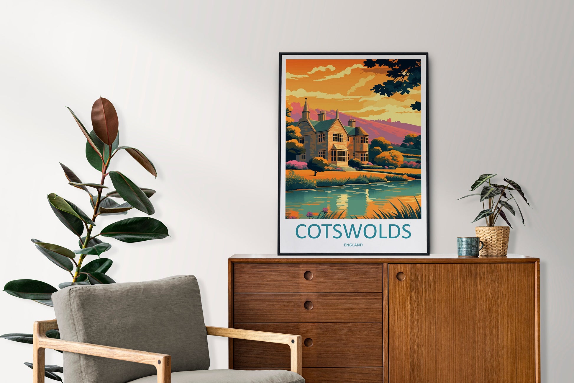 Cotswolds Print Cotswolds Home Decor Landscape Art Print Cotswolds Wall Art for England Enthusiast Gift Wall Hanging Cotswolds UK Poster Art