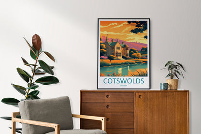 Cotswolds Print Cotswolds Home Decor Landscape Art Print Cotswolds Wall Art for England Enthusiast Gift Wall Hanging Cotswolds UK Poster Art