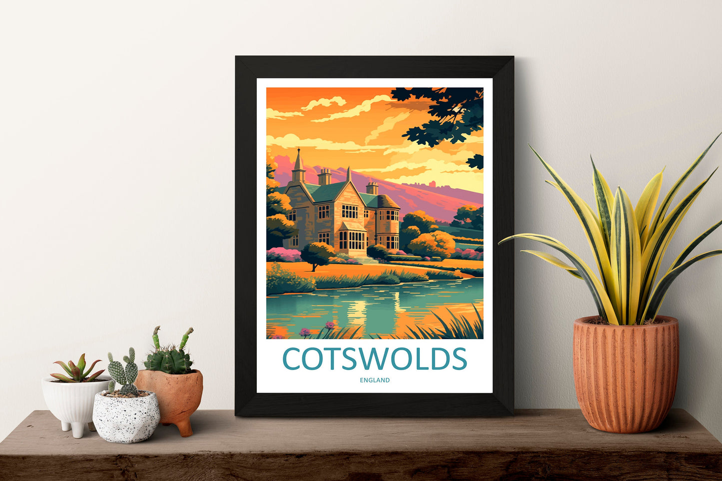 Cotswolds Print Cotswolds Home Decor Landscape Art Print Cotswolds Wall Art for England Enthusiast Gift Wall Hanging Cotswolds UK Poster Art