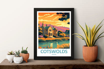 Cotswolds Print Cotswolds Home Decor Landscape Art Print Cotswolds Wall Art for England Enthusiast Gift Wall Hanging Cotswolds UK Poster Art