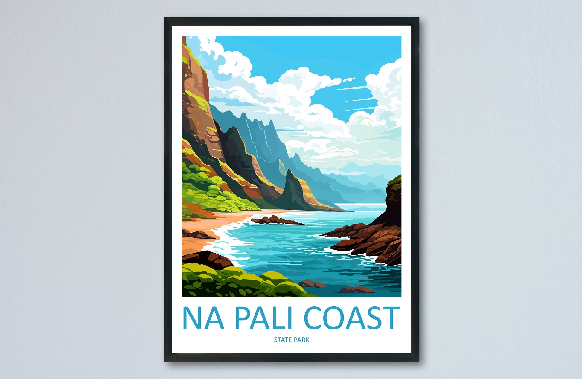 Napali Coast Travel Print Wall Art Napali Coast Wall Hanging Home Décor Napali Coast Gift Art Lovers Hawaii Art Lover Gift Print Artwork