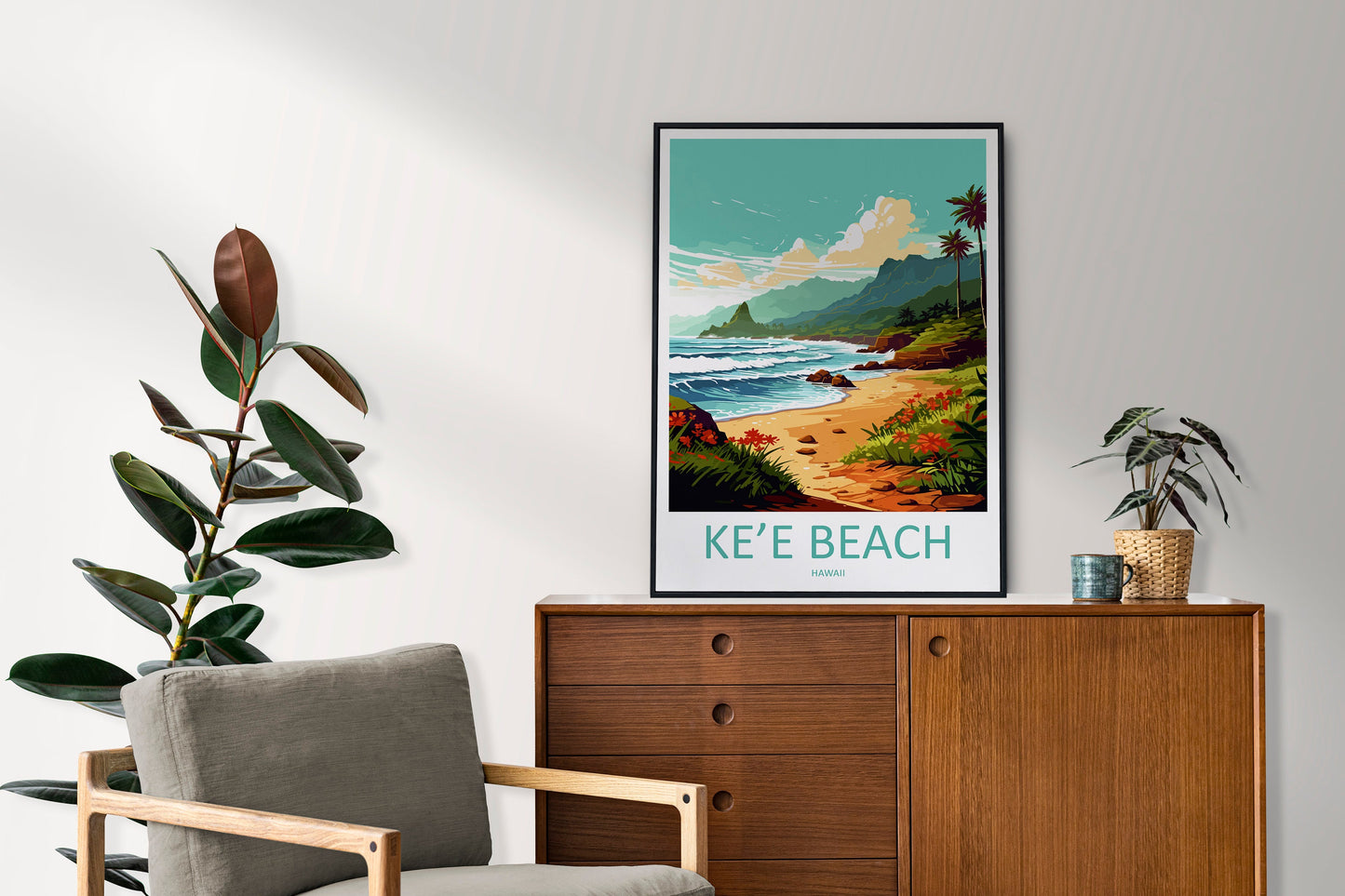 Ke'e Beach Travel Print Wall Art Ke'e Beach Wall Hanging Home Décor Ke'e Beach Gift Art Lovers Hawaii Art Lover Gift Print Artwork