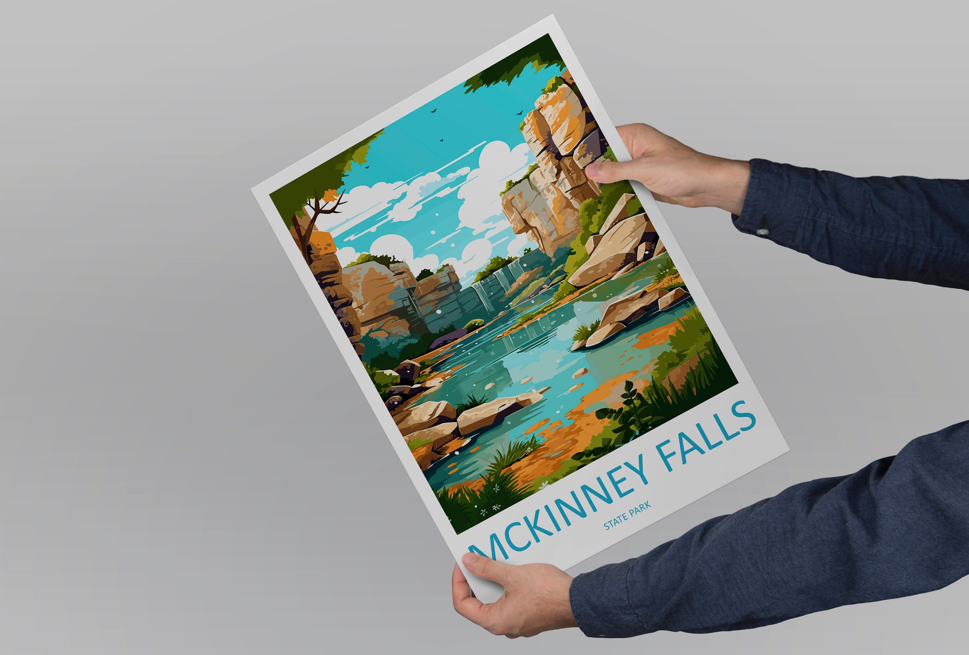 Mckinney Falls State Park Travel Print Wall Art Mckinney Falls Wall Hanging Home Décor Mckinney Falls Gift Art Lovers Texas Art Lover