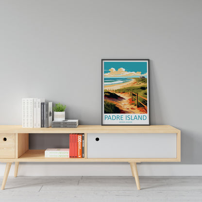 Padre Island Travel Print Wall Art Padre Island Wall Hanging Home Décor Padre Island Gift Art Lovers Texas Art Lover