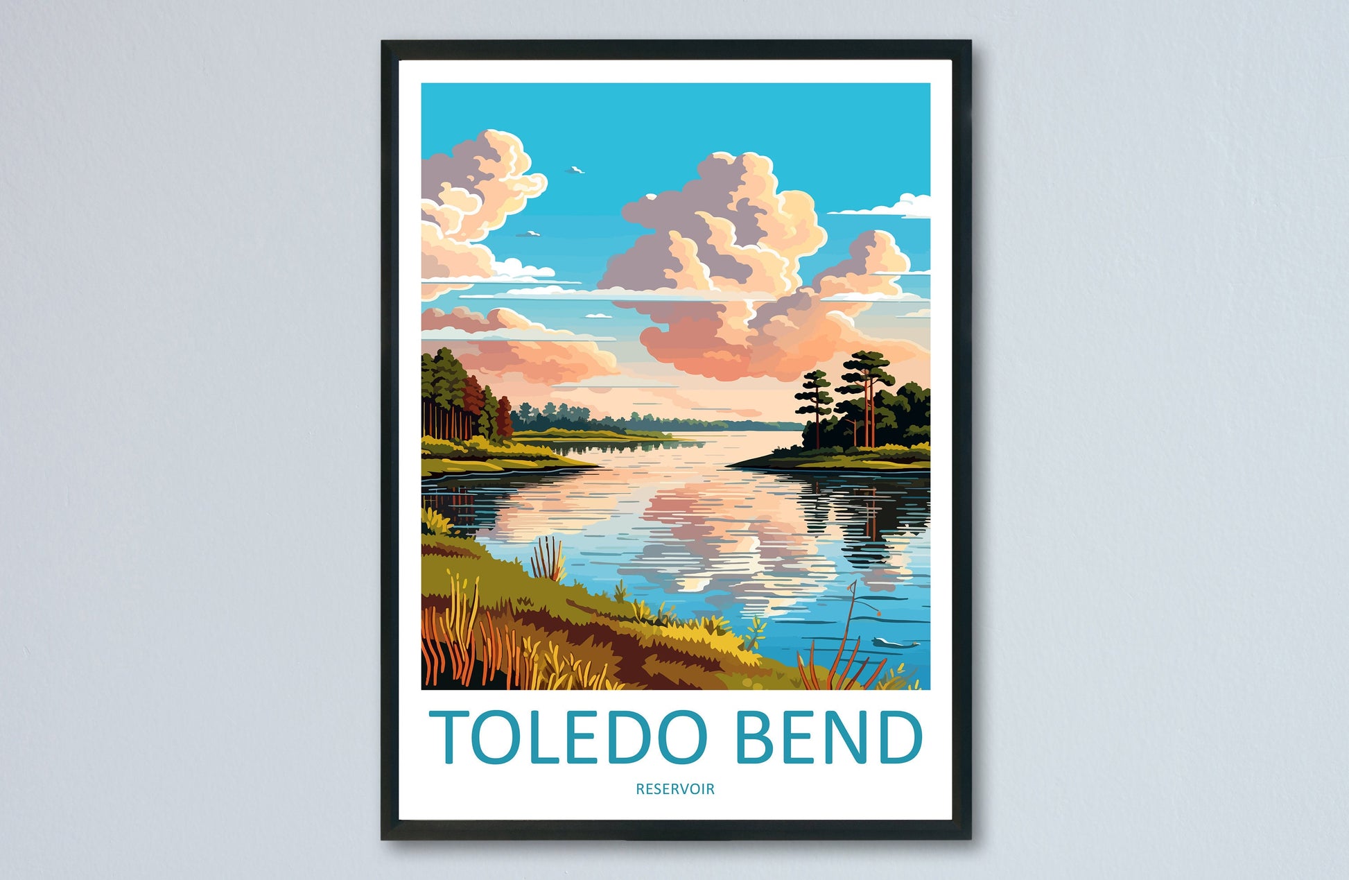 Toledo Bend Reservoir Travel Print Wall Art Toledo Bend Reservoir Wall Hanging Home Décor Toledo Bend Gift Art Lovers Texas Art Lover