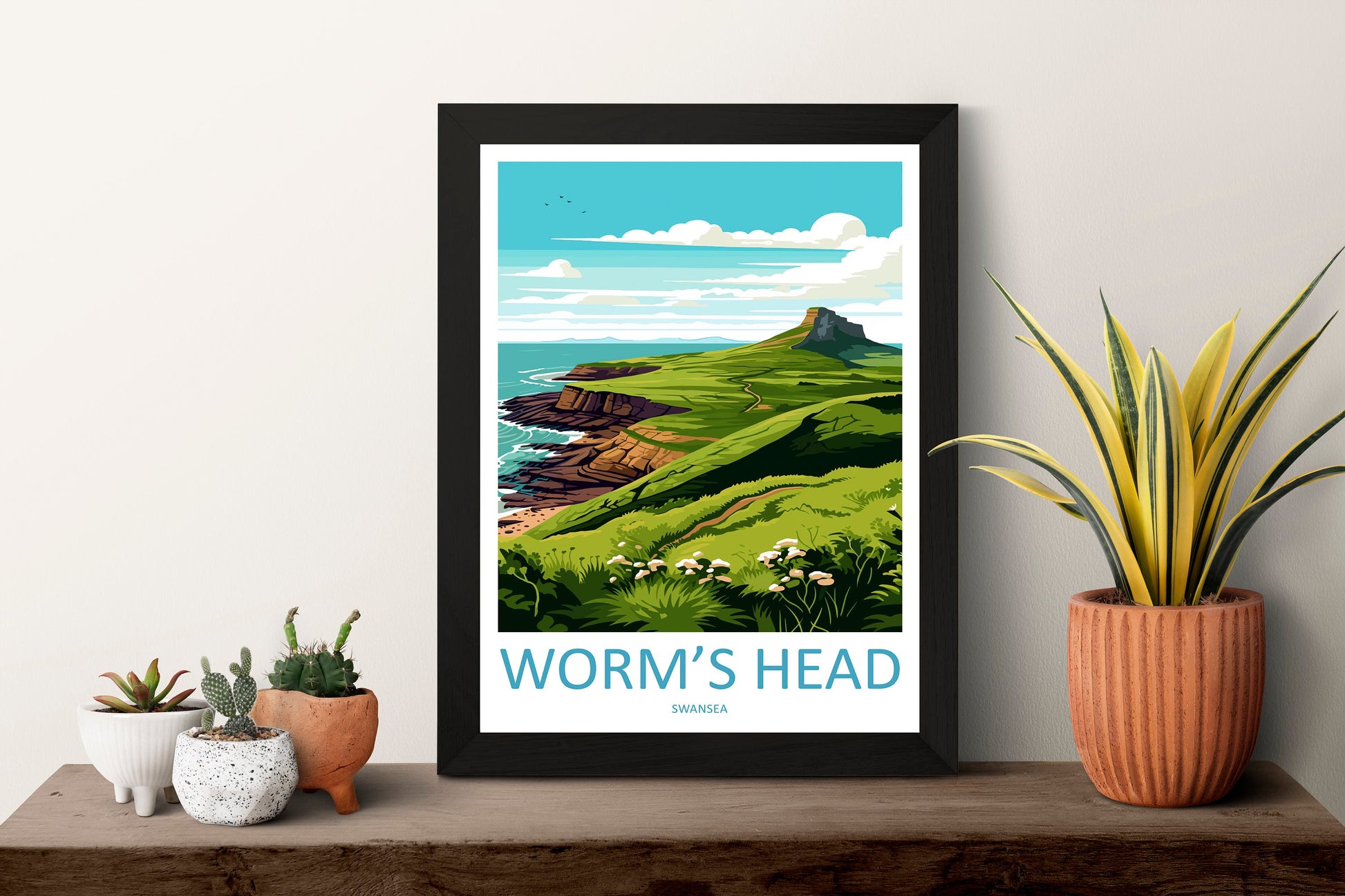 Worms Head Travel Print Wall Art Worms Head Wall Hanging Home Décor Worms Head Gift Art Lovers UK Art Lover Gift