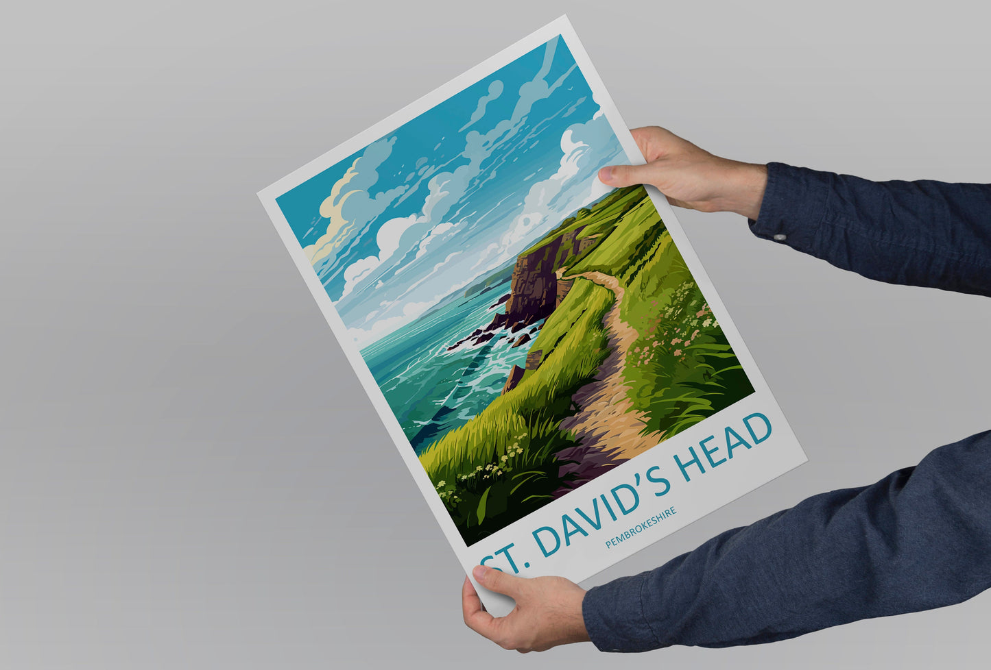 St. Davids Head Home Decor Landscape St. Davids Head Art Print St. Davids Head Wall Art Nature Enthusiast Gift Wall Hanging Pembrokeshire