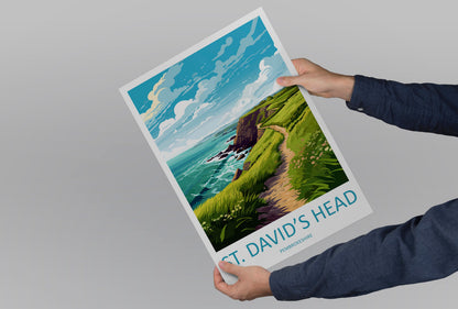 St. Davids Head Home Decor Landscape St. Davids Head Art Print St. Davids Head Wall Art Nature Enthusiast Gift Wall Hanging Pembrokeshire