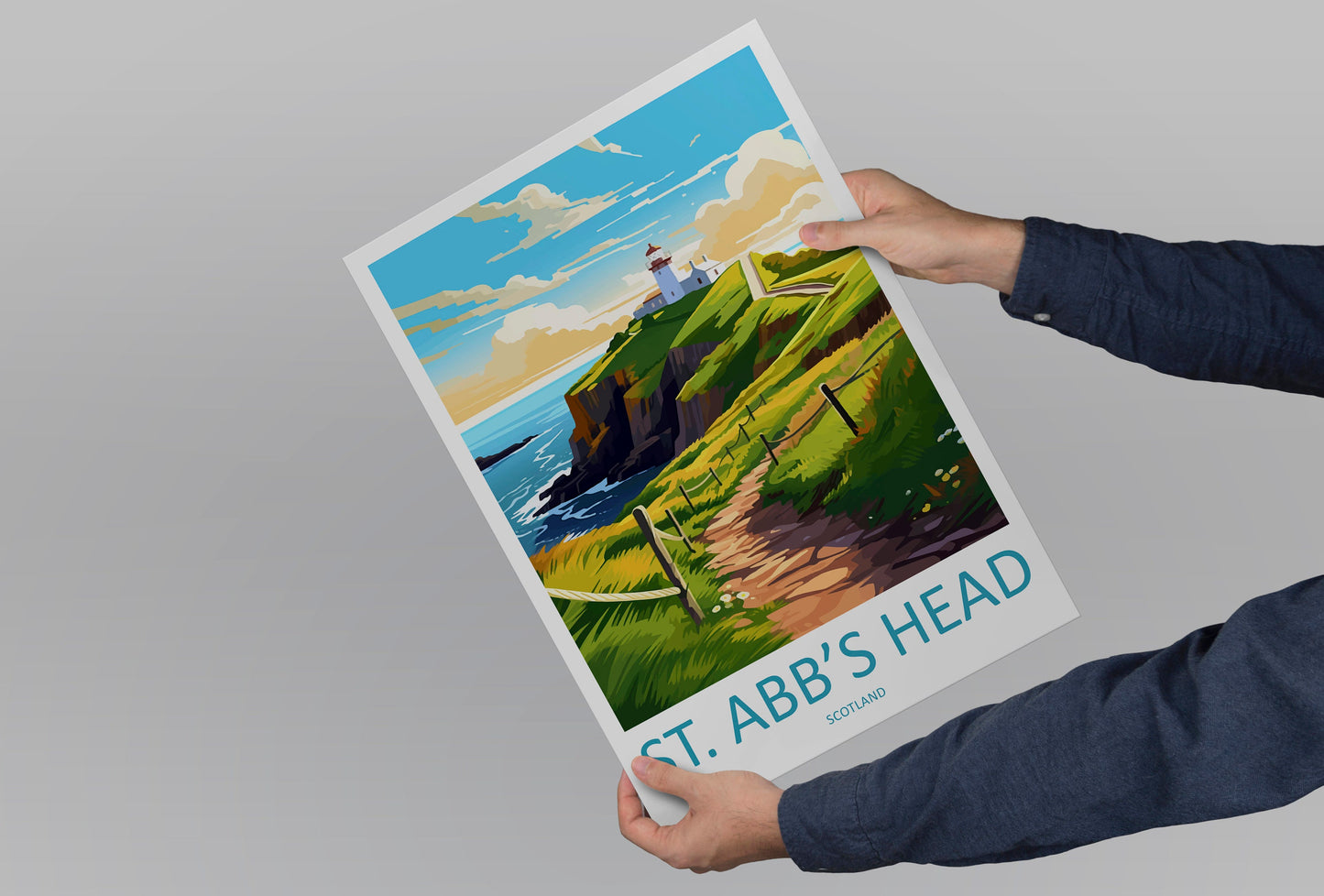 St. Abbs Head Print St. Abbs Head Home Decor Landscape Art Print St. Abbs Head Wall Art for Scotland Enthusiast Gift Wall Hanging