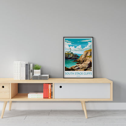 South Stack Cliffs Travel Print Wall Art South Stack Cliffs Wall Hanging Home Decor South Stack Cliffs Gift Art Lovers Wall Art Anglesey