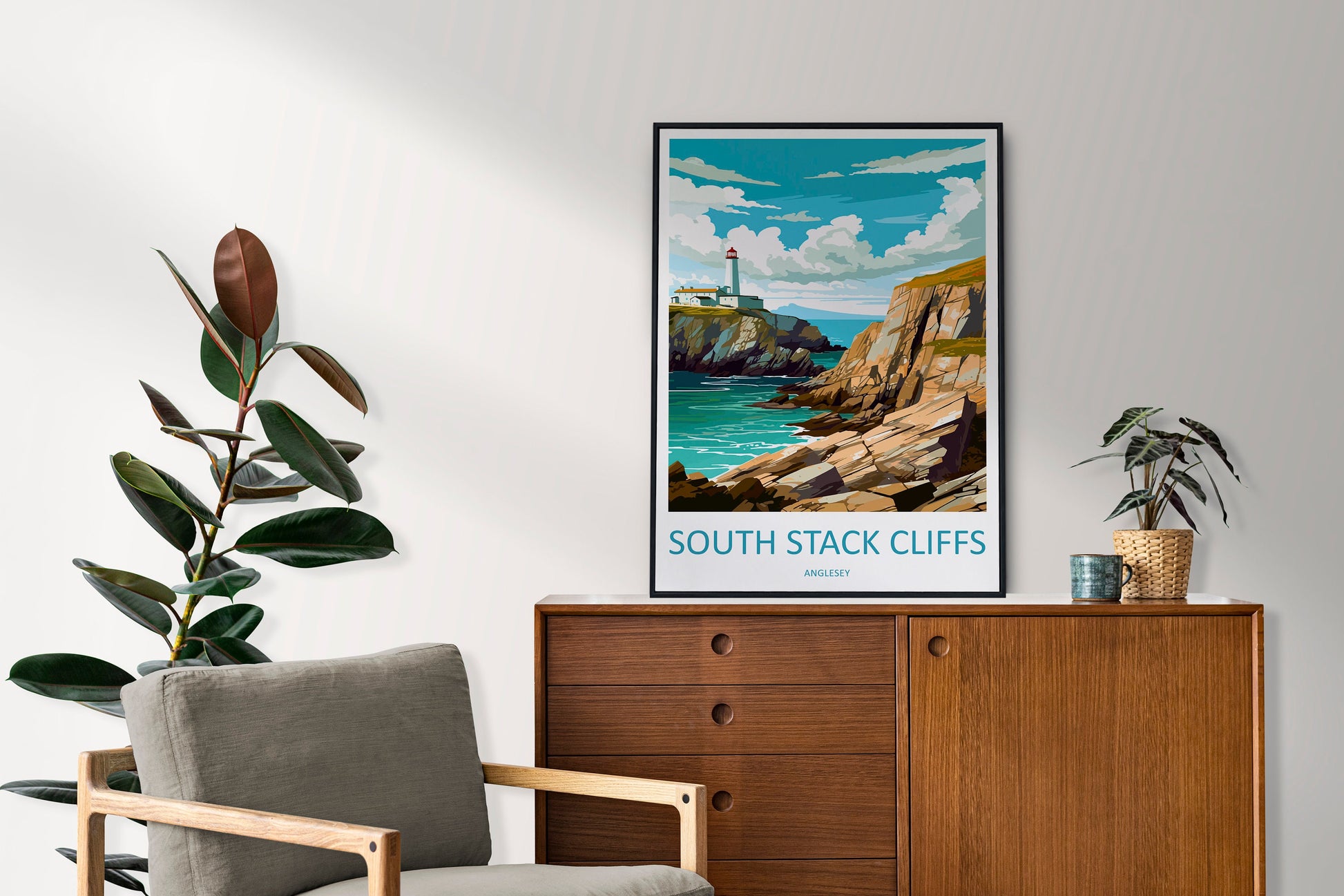 South Stack Cliffs Travel Print Wall Art South Stack Cliffs Wall Hanging Home Decor South Stack Cliffs Gift Art Lovers Wall Art Anglesey