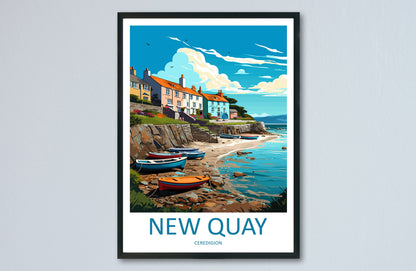 New Quay Travel Print Wall Art New Quay Wall Hanging Home Décor New Quay Gift Art Lovers Welsh Art Lover Gift Wales Wall Art