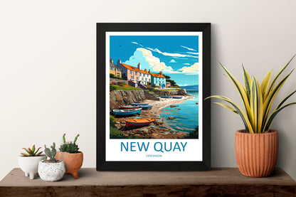 New Quay Travel Print Wall Art New Quay Wall Hanging Home Décor New Quay Gift Art Lovers Welsh Art Lover Gift Wales Wall Art