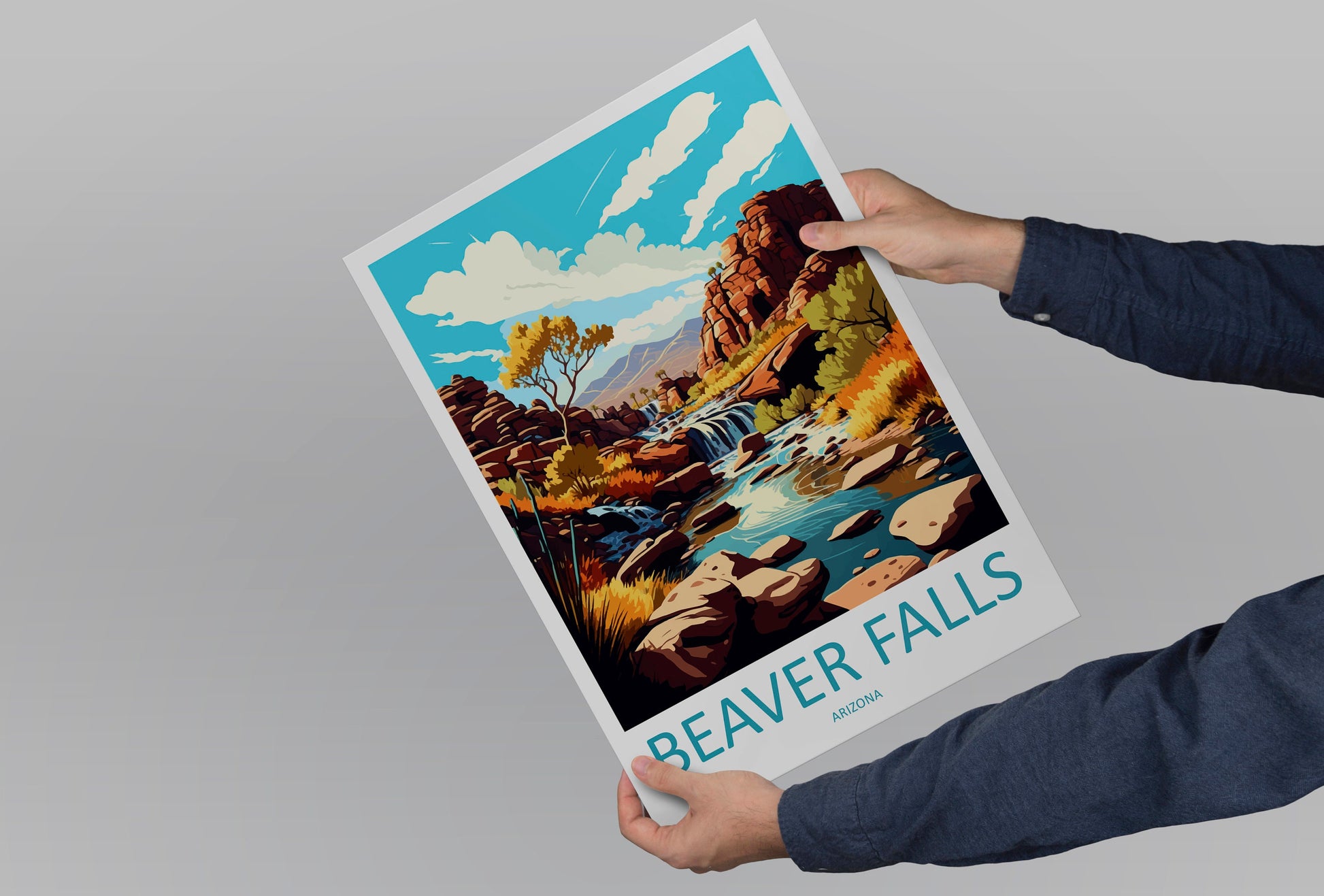 Beaver Falls Travel Print Wall Art Beaver Falls Wall Hanging Home Décor Beaver Falls Gift Art Lovers Arizona Art Lover Gift Arizona