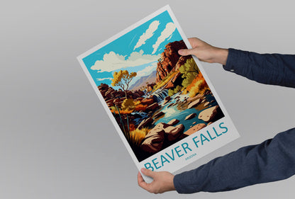 Beaver Falls Travel Print Wall Art Beaver Falls Wall Hanging Home Décor Beaver Falls Gift Art Lovers Arizona Art Lover Gift Arizona