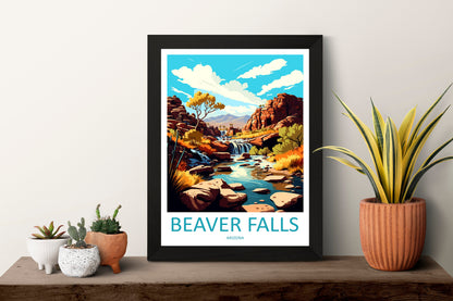 Beaver Falls Travel Print Wall Art Beaver Falls Wall Hanging Home Décor Beaver Falls Gift Art Lovers Arizona Art Lover Gift Arizona