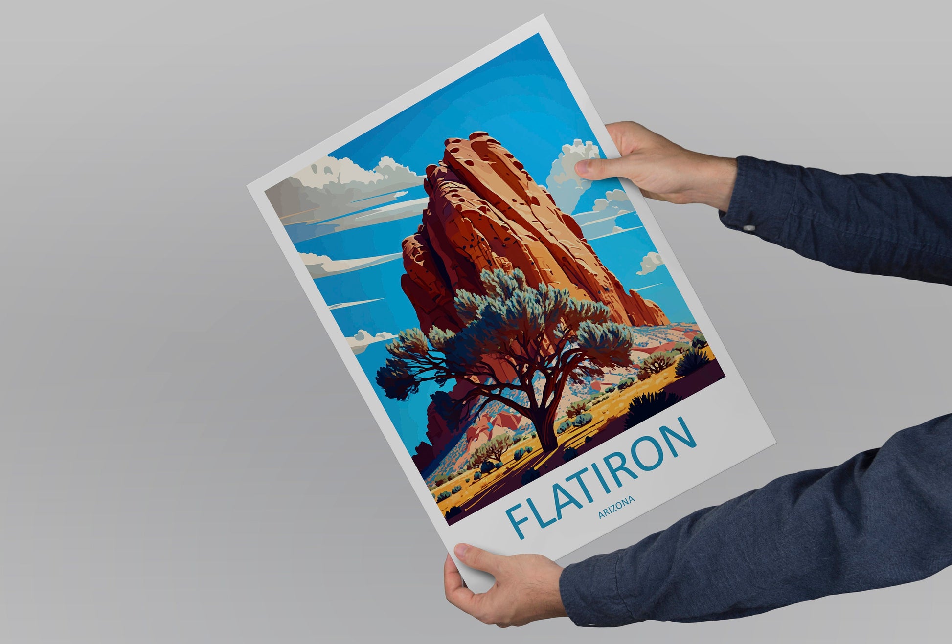 Flatiron Travel Print Wall Art Flatiron Wall Hanging Home Décor Flatiron Gift Art Lovers Arizona Art Lover Gift Arizona