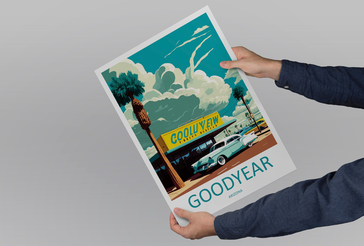 Goodyear Travel Print Wall Art Goodyear Wall Hanging Home Décor Goodyear Gift Art Lovers Arizona Art Lover Gift Arizona Travel Poster