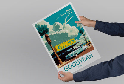 Goodyear Travel Print Wall Art Goodyear Wall Hanging Home Décor Goodyear Gift Art Lovers Arizona Art Lover Gift Arizona Travel Poster