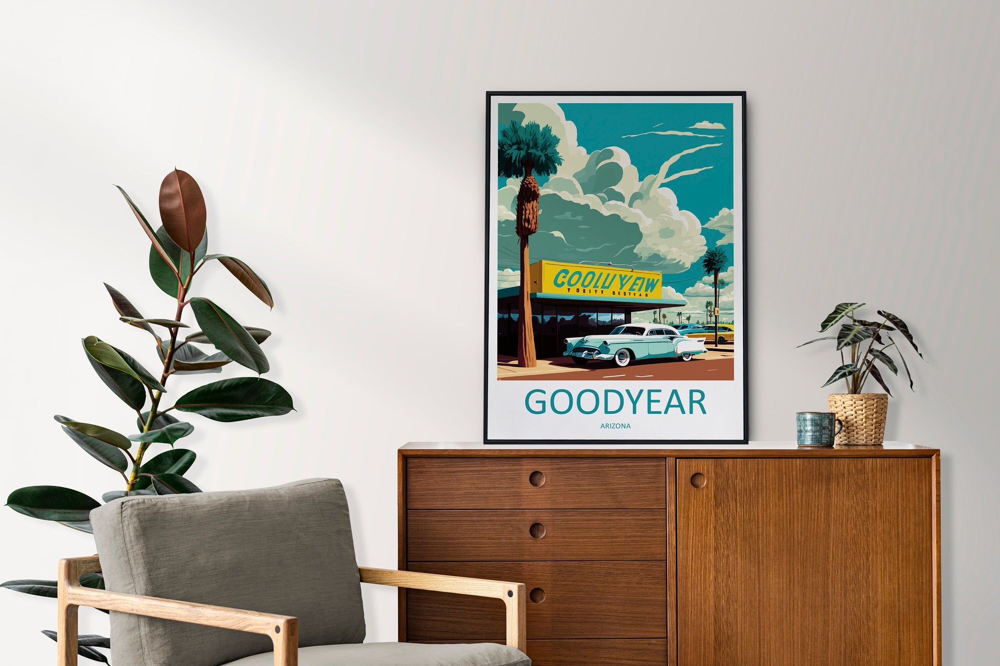 Goodyear Travel Print Wall Art Goodyear Wall Hanging Home Décor Goodyear Gift Art Lovers Arizona Art Lover Gift Arizona Travel Poster