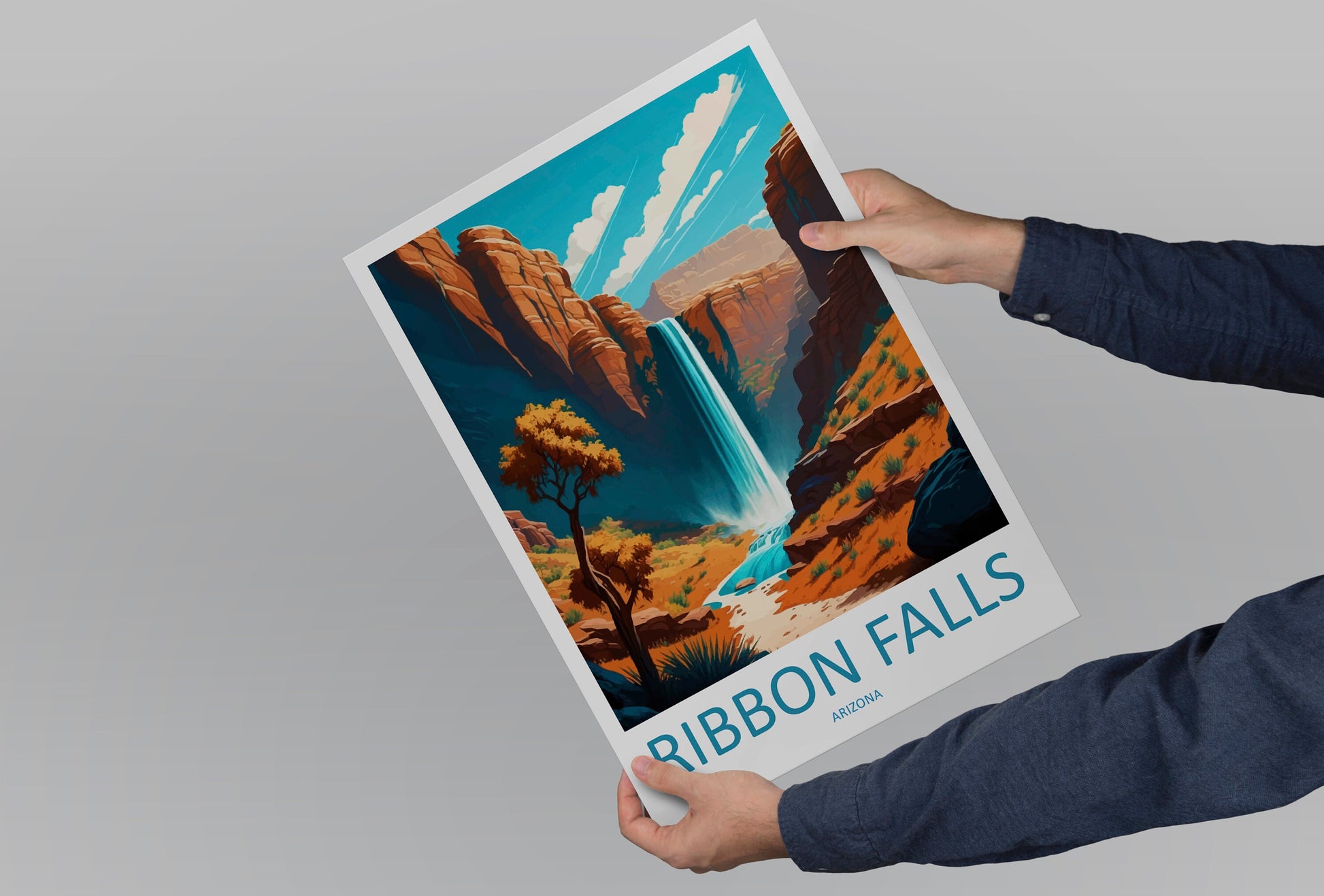Ribbon Falls Travel Print Wall Art Ribbon Falls Wall Hanging Home Décor Gift Art Lovers Arizona Art Lover Gift Arizona Travel Poster