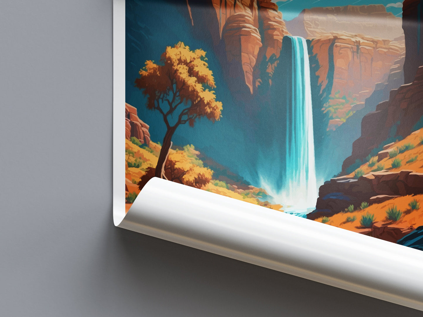 Ribbon Falls Travel Print Wall Art Ribbon Falls Wall Hanging Home Décor Gift Art Lovers Arizona Art Lover Gift Arizona Travel Poster