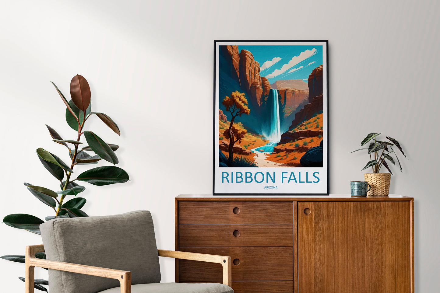 Ribbon Falls Travel Print Wall Art Ribbon Falls Wall Hanging Home Décor Gift Art Lovers Arizona Art Lover Gift Arizona Travel Poster