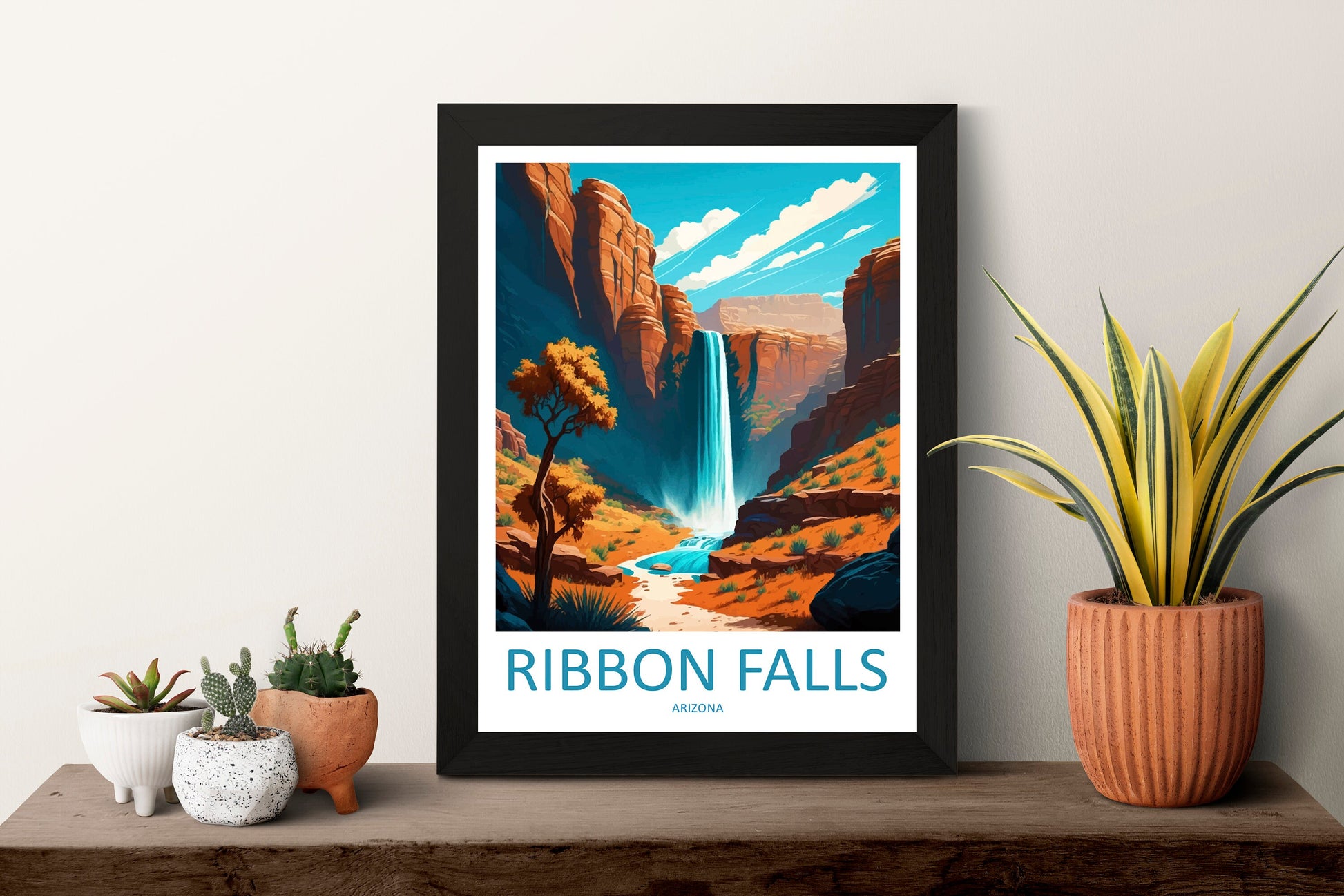 Ribbon Falls Travel Print Wall Art Ribbon Falls Wall Hanging Home Décor Gift Art Lovers Arizona Art Lover Gift Arizona Travel Poster