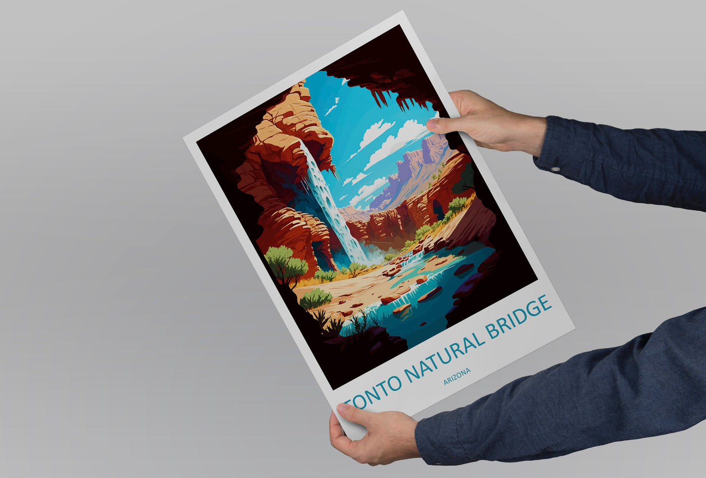Tonto Natural Bridge Travel Print Wall Art Tonto Natural Bridge Wall Hanging Home Décor Tonto Natural Bridge Gift Art Lovers Arizona Art