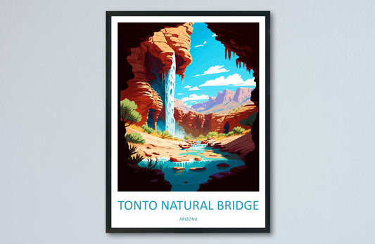 Tonto Natural Bridge Travel Print Wall Art Tonto Natural Bridge Wall Hanging Home Décor Tonto Natural Bridge Gift Art Lovers Arizona Art