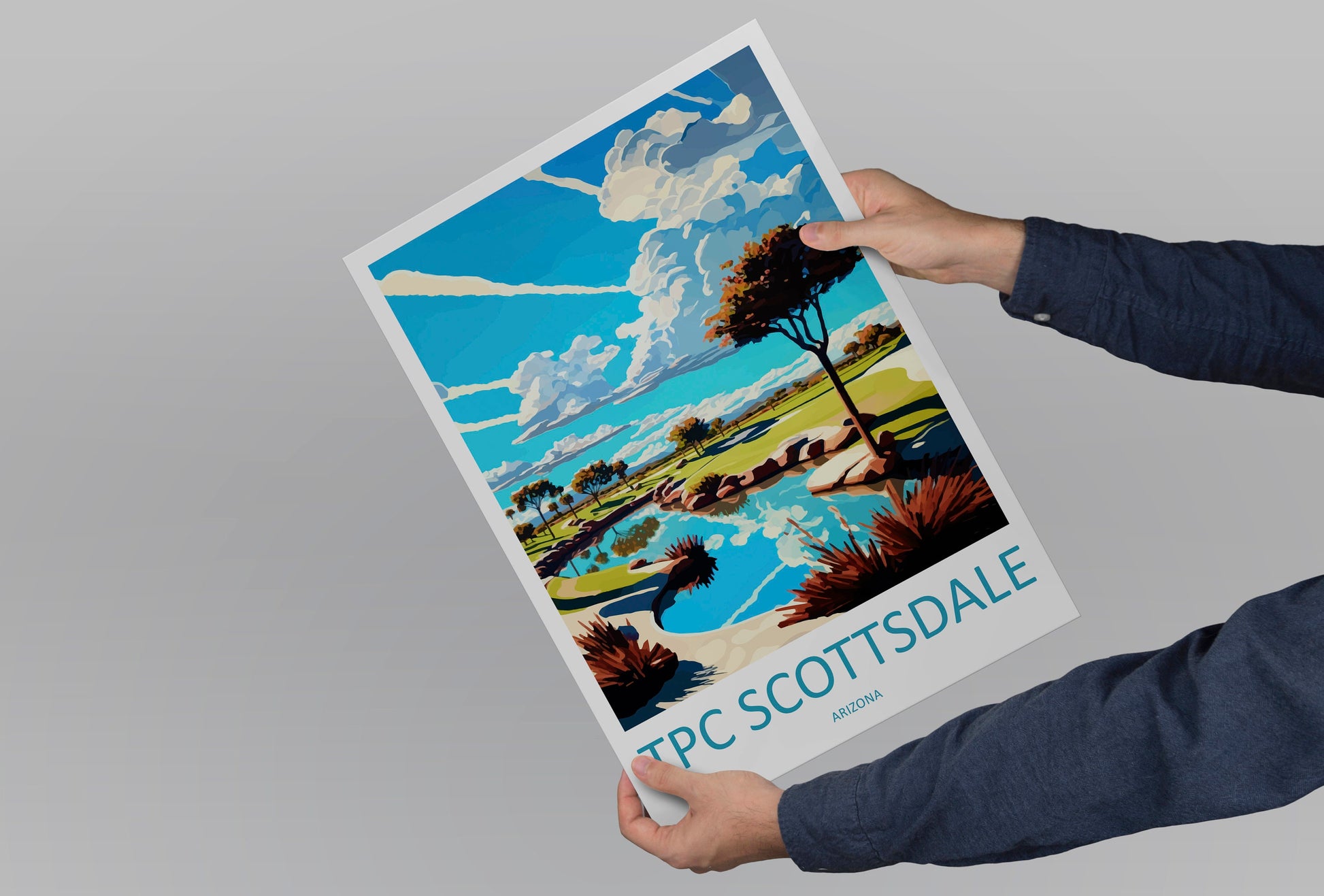 Tpc Scottsdale Golf Travel Print Wall Art Tpc Scottsdale Wall Hanging Home Décor Tpc Scottsdale Gift Art Lovers Arizona Art Travel Poster