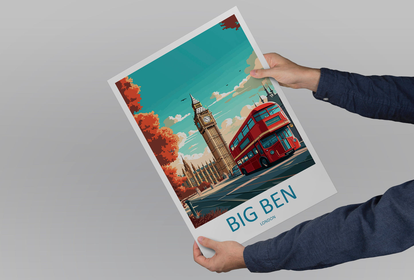 Big Ben Travel Print Wall Art Big Ben Wall Hanging Home Décor London Gift Art Lovers Big Ben Art Lover Gift Big Ben Travel Gift