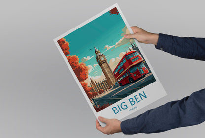 Big Ben Travel Print Wall Art Big Ben Wall Hanging Home Décor London Gift Art Lovers Big Ben Art Lover Gift Big Ben Travel Gift