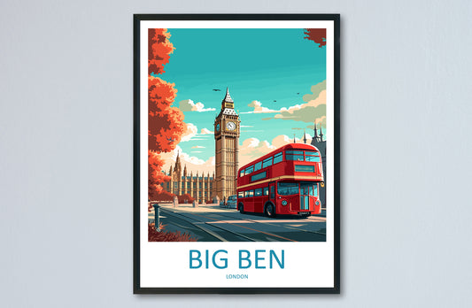 Big Ben Travel Print Wall Art Big Ben Wall Hanging Home Décor London Gift Art Lovers Big Ben Art Lover Gift Big Ben Travel Gift
