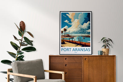 Port Aransas Travel Print Wall Art Port Aransas Wall Hanging Home Décor Port Aransas Gift Art Lovers Texas Art Lover Gift Texas Travel Print