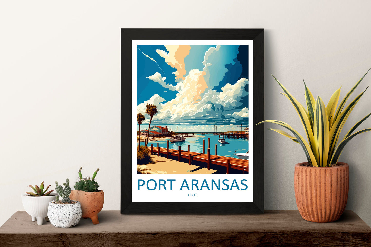 Port Aransas Travel Print Wall Art Port Aransas Wall Hanging Home Décor Port Aransas Gift Art Lovers Texas Art Lover Gift Texas Travel Print
