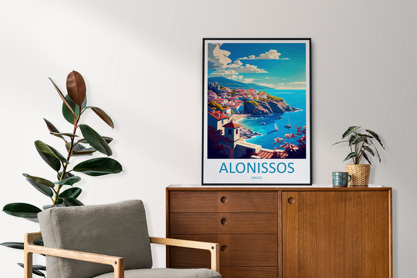 Alonnisos Travel Print Wall Art Alonnisos Greece Wall Hanging Home Decoration Alonnisos Gift Art Lovers Wall Art Print Alonnisos Greece